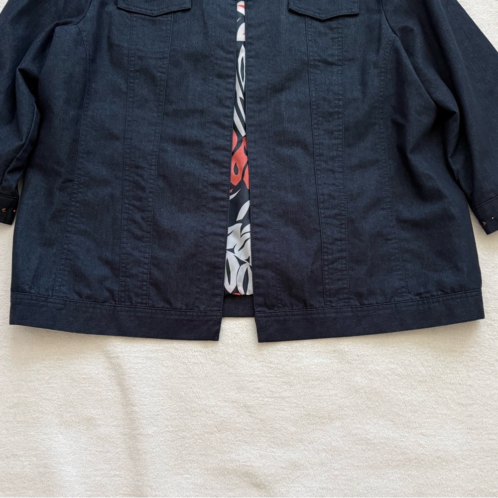 Alfred Dunner Embellished Denim Jacket Size 18 3/4 Sleeves - Picture 7 of 14